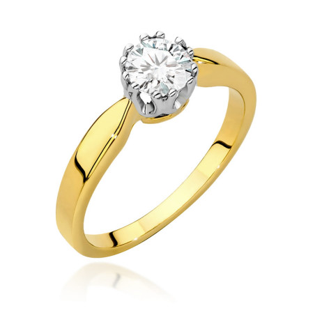 Pierścionek W541 Diament 0,50ct żółte złoto
