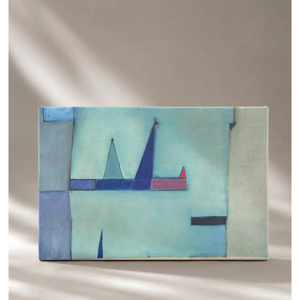 Ikona „Skrzydło Archanioła” 12,70 x 8,40 cm (błękitny tył)