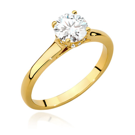 Pierścionek W547 Diament 0,70ct żółte złoto