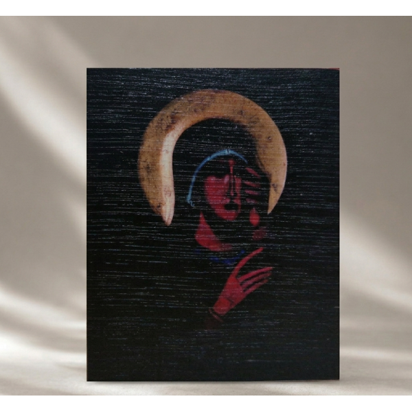 Ikona "Matka Boża" 11 x 9 cm (bordowy tył)