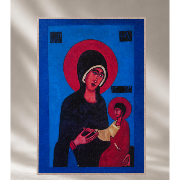 Ikona "Matka Boża z Dzieciątkiem" 24 x 17 cm (na drewnie bukowym)