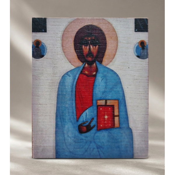 Ikona "Chrystus Pantokrator" 11,5 x 9 cm (bordowy tył)