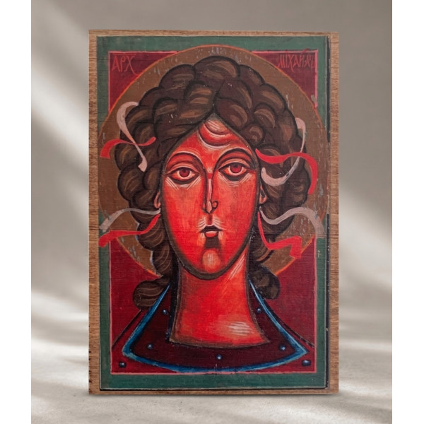 Ikona "Archanioł Michał"  15 x 21 cm (na drewnie bukowym)