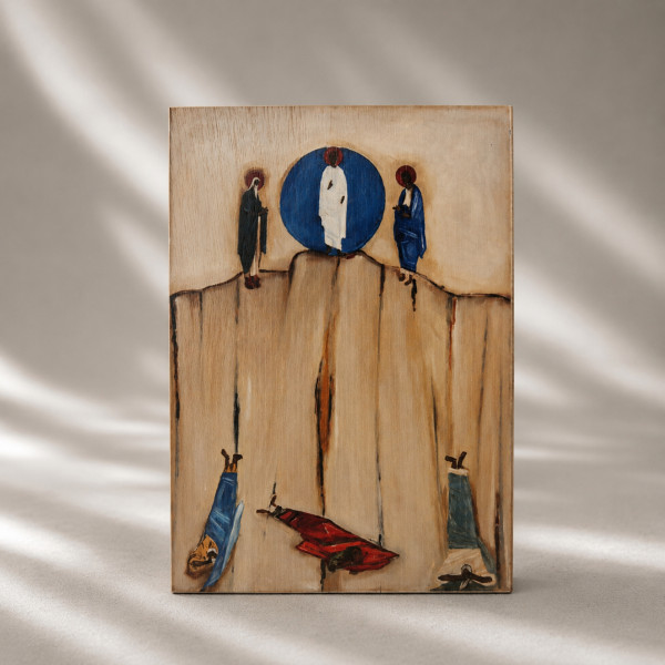 Ikona "Przemienienie na Górze Tabor" 14,2 x 20 cm (niebieski tył)