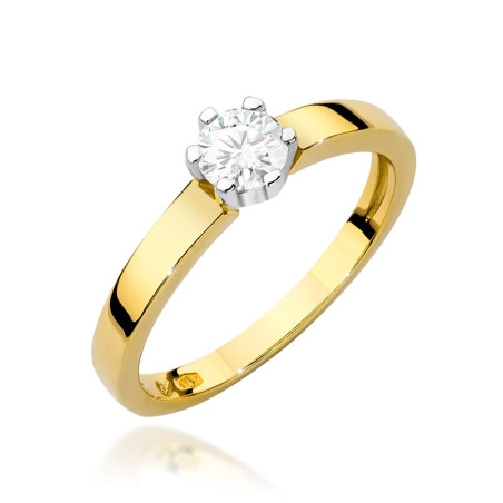 Pierścionek W562 Diament 0,25ct żółte złoto