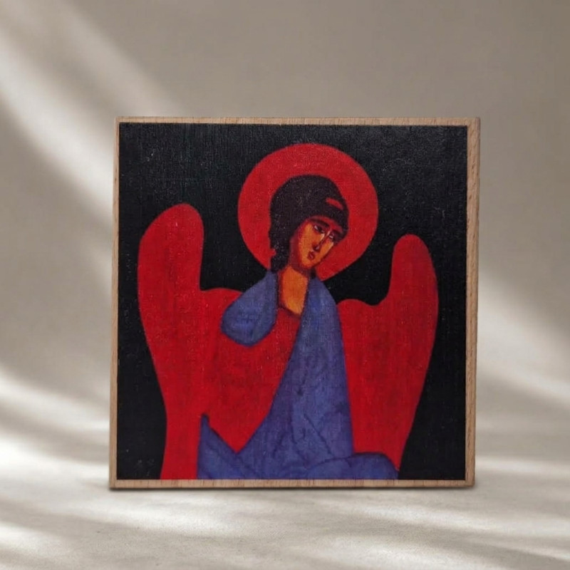 Ikona „Archanioł Michał”  10 x 10 cm (na drewnie bukowym)