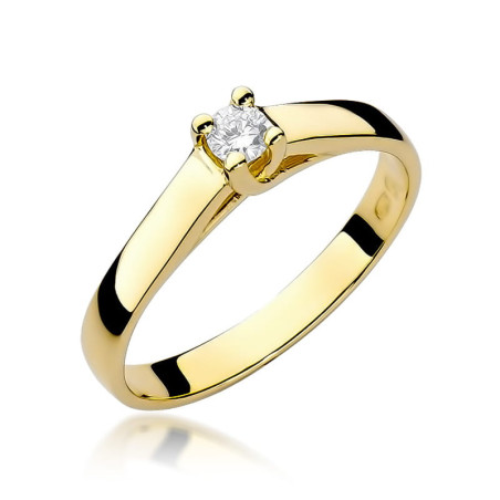 Pierścionek W070 Diament 0,10ct żółte złoto
