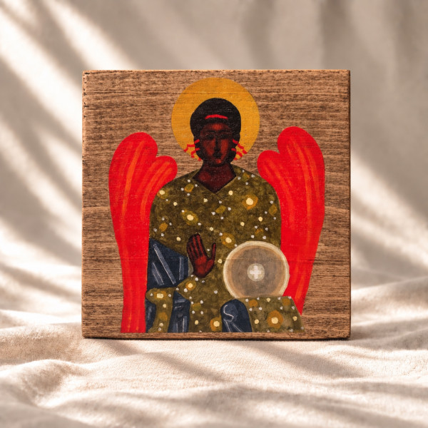 Ikona "Archanioł" 10 x 10 cm (na drewnie bukowym)