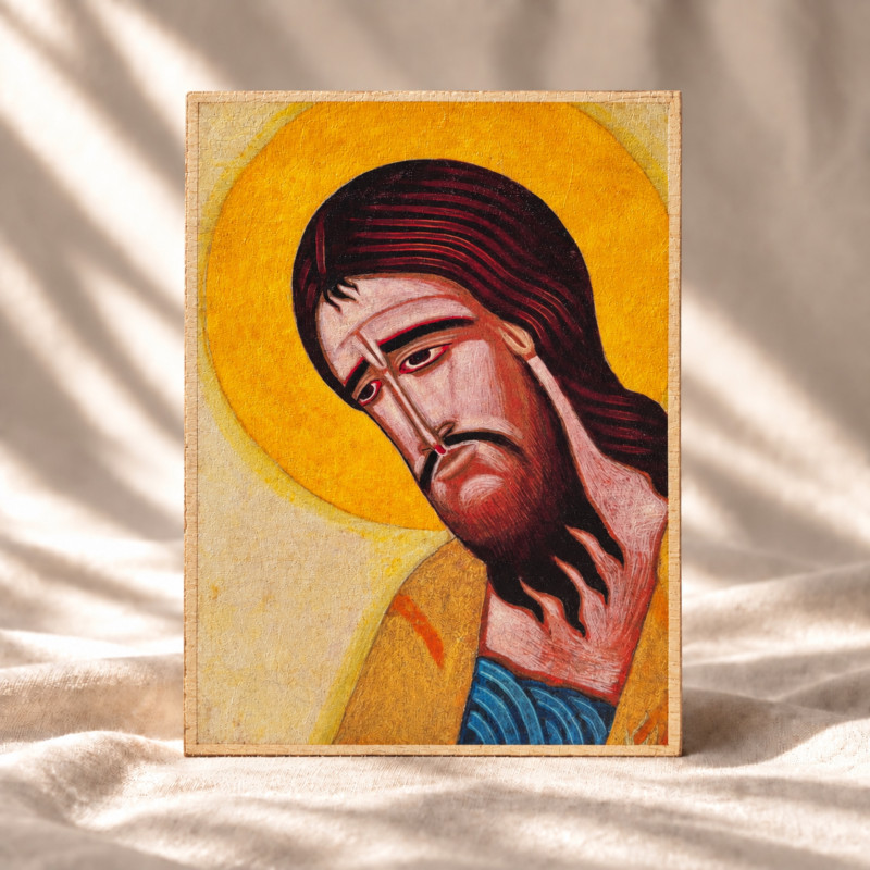 Ikona "Jan Chrzciciel" (Detal) 21 x 15 cm (na drewnie bukowym)