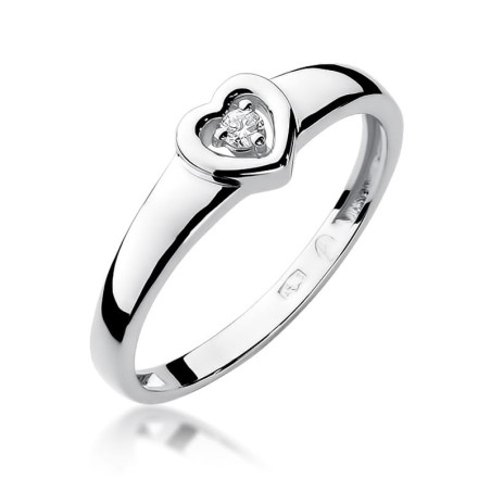 Pierścionek W001 Diament 0,04ct białe złoto