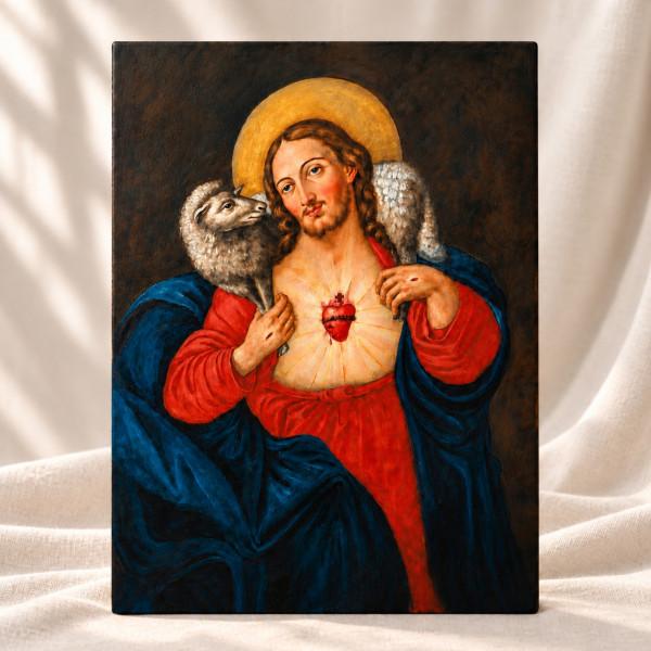 Najświętsze Serce Pana Jezusa Dobrego Pasterza z Milejczyc – obraz 20 × 15 cm