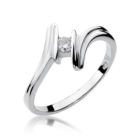 Pierścionek W008 Diament 0,08ct białe złoto