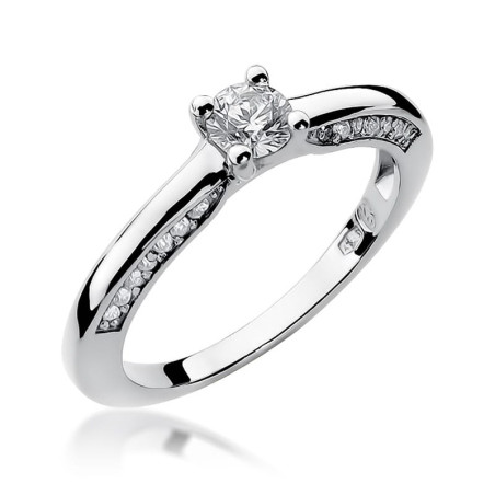 Pierścionek W009 Diament 0,30ct białe złoto
