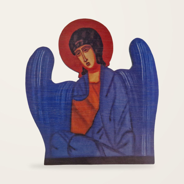 Jerzy Nowosielski – Archanioł Gabriel 21,4 × 20,3 cm na sklejce (czarny tył)