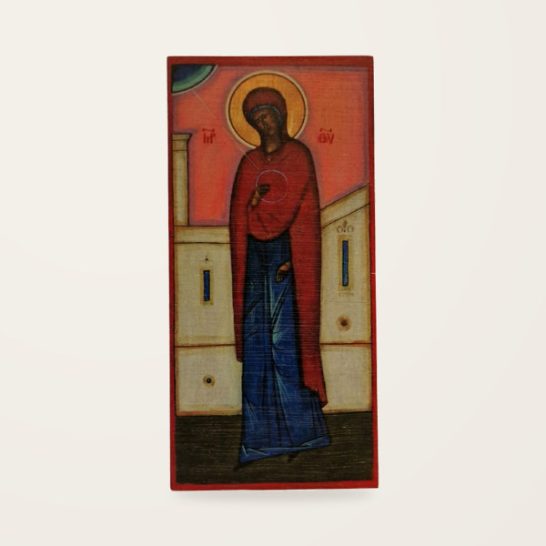 Jerzy Nowosielski – Matka Boża – Zwiastowanie 12 × 25 cm na sklejce (zielony tył)