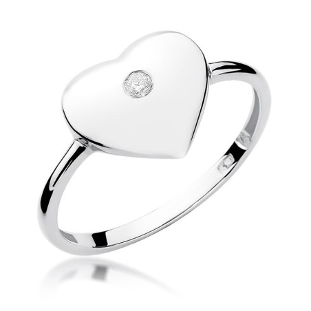 Pierścionek W020 Diament 0,03ct białe złoto
