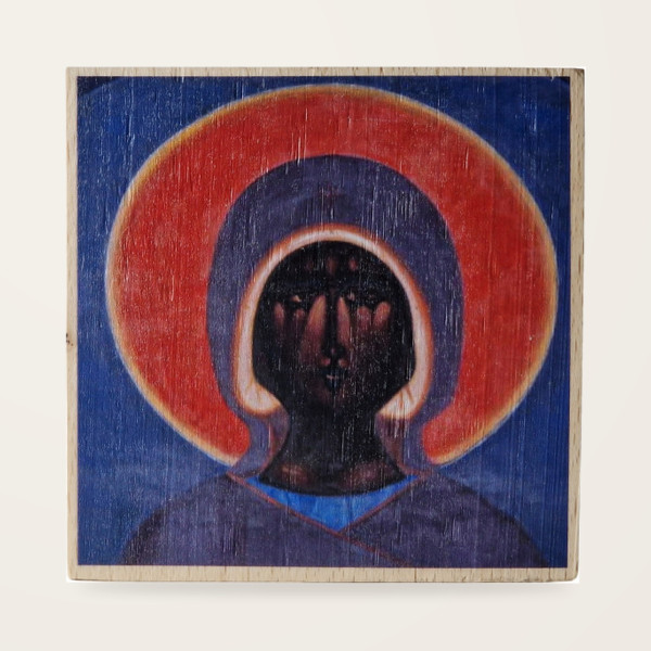 Jerzy Nowosielski – Matka Boża 10 × 10 cm na drewnie bukowym