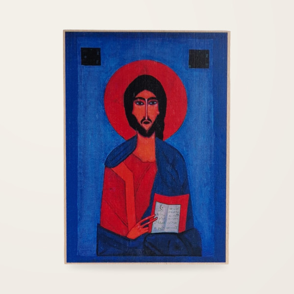 Jerzy Nowosielski – Chrystus Pantokrator 24 × 17 cm na drewnie bukowym