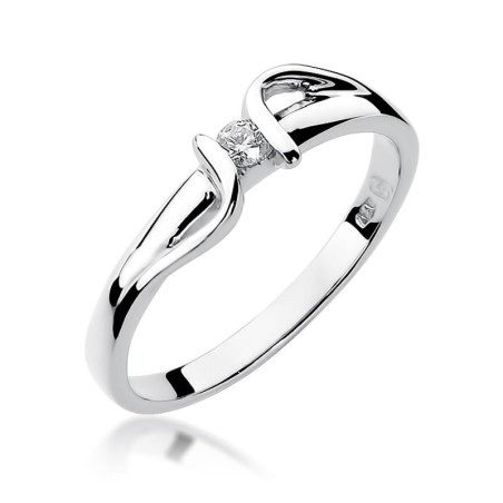 Pierścionek W025 Diament 0,05ct białe złoto