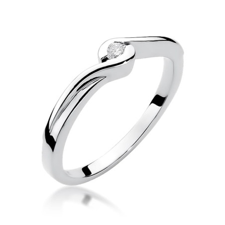 Pierścionek W027 Diament 0,05ct białe złoto