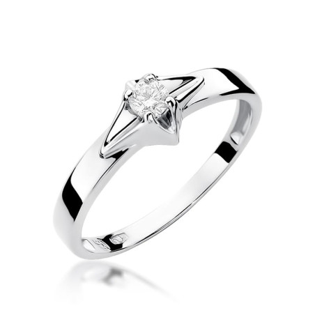 Pierścionek W030 Diament 0,10ct białe złoto