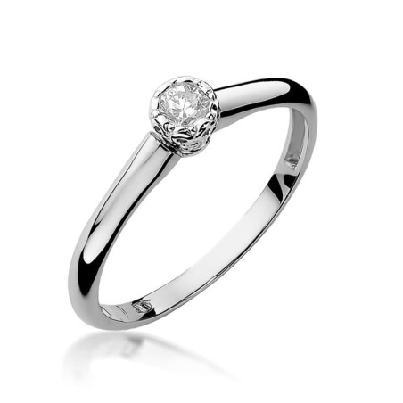 Pierścionek W042 Diament 0,13ct białe złoto
