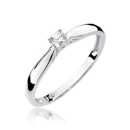 Pierścionek W045 Diament 0,10ct białe złoto