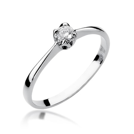 Pierścionek W047 Diament 0,10ct białe złoto