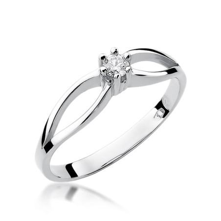 Pierścionek W049 Diament 0,10ct białe złoto