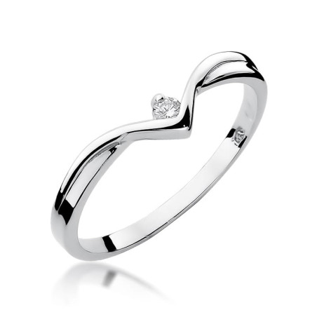 Pierścionek W051 Diament 0,04ct białe złoto
