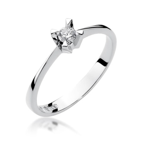 Pierścionek W058 Diament 0,12ct białe złoto