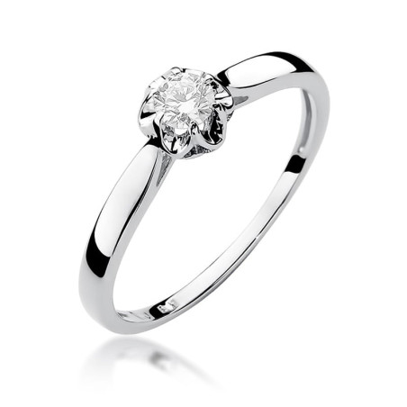 Pierścionek W062 Diament 0,15ct białe złoto