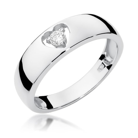 Pierścionek W071 Diament 0,10ct białe złoto