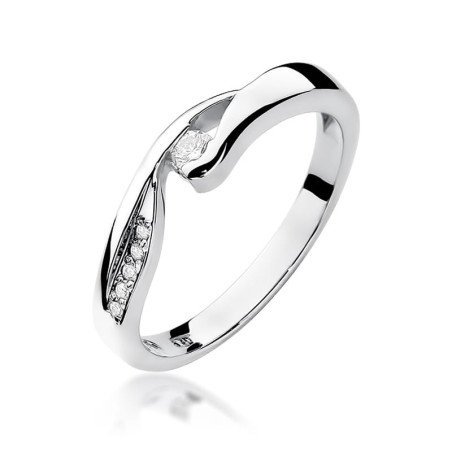 Pierścionek W082 Diament 0,05ct białe złoto