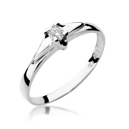 Pierścionek W088 Diament 0,10ct białe złoto