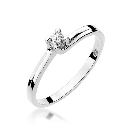 Pierścionek W093 Diament 0,08ct białe złoto