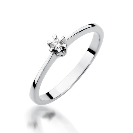 Pierścionek W111 Diament 0,04ct białe złoto