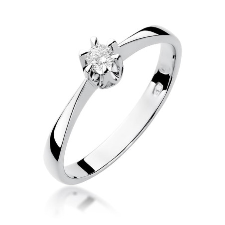 Pierścionek W111 Diament 0,10ct białe złoto