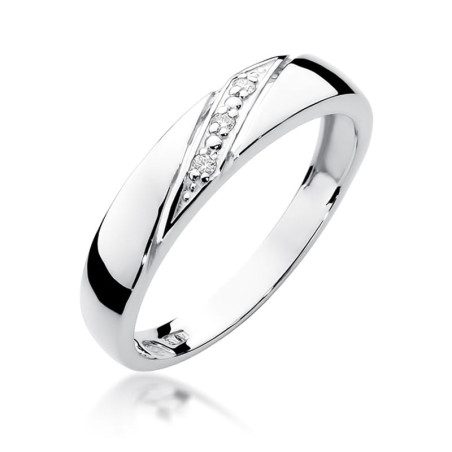 Pierścionek W0118 z diamentami białe złoto