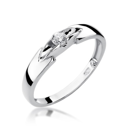 Pierścionek W124 Diament 0,10ct białe złoto