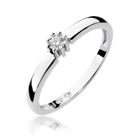 Pierścionek W128 Diament 0,10ct białe złoto