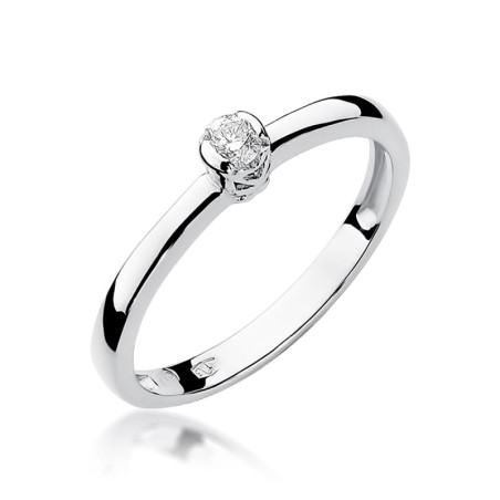 Pierścionek W131 Diament 0,10ct białe złoto