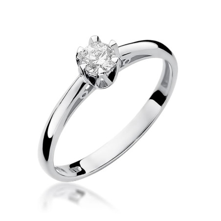 Pierścionek W133 Diament 0,15ct białe złoto