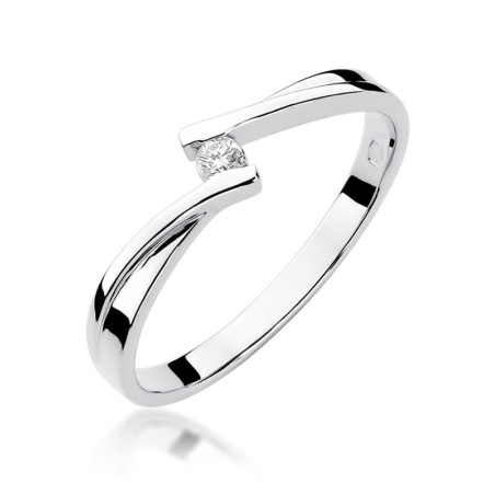 Pierścionek W137 Diament 0,04ct białe złoto