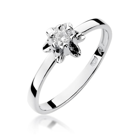 Pierścionek W152 Diament 0,10ct białe złoto