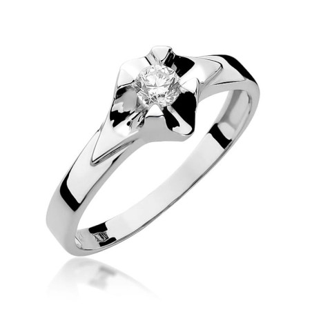 Pierścionek W155 Diament 0,20ct białe złoto
