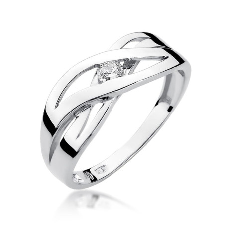 Pierścionek W156 Diament 0,10ct białe złoto