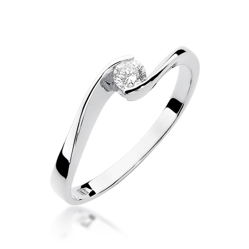 Pierścionek W160 Diament 0,13ct białe złoto
