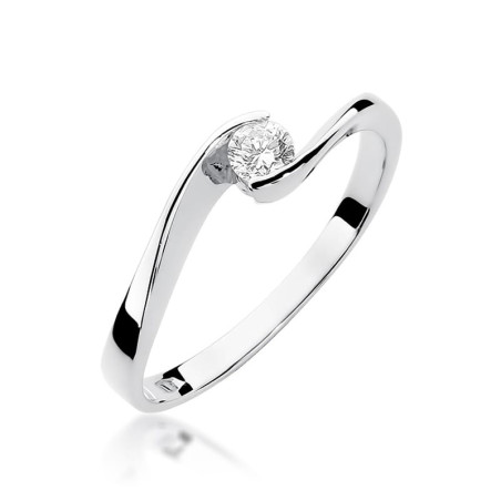 Pierścionek W160 Diament 0,13ct białe złoto