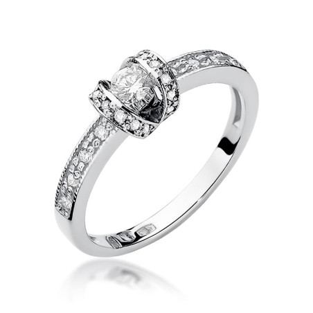 Pierścionek W162 Diament 0,10ct białe złoto